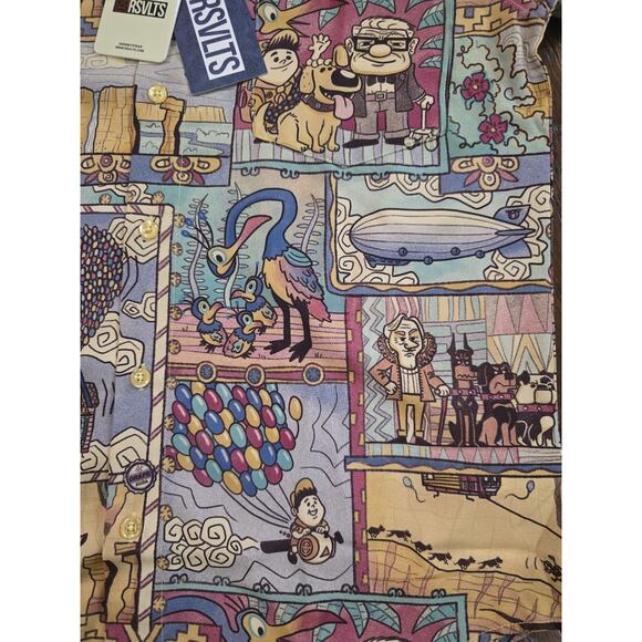 RSVLTS Disney Pixar Up "Paradise Found"KUNUFLEX Short Sleeve Shirt Men SZ S - Picture 6 of 6